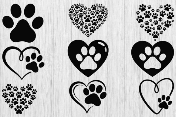 Download Dog Paw Heart SVG Bundle, Puppy Paw Svg - Art Collection