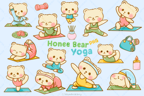 Download Kawaii Bear Yoga Clipart - Art Collection