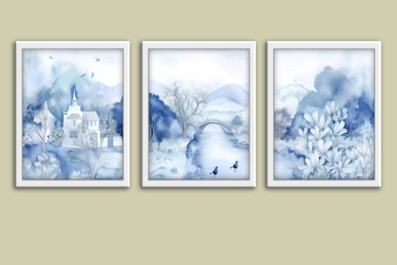 Download Blue Boho Wall Art Panorama Landscape - Art Collection