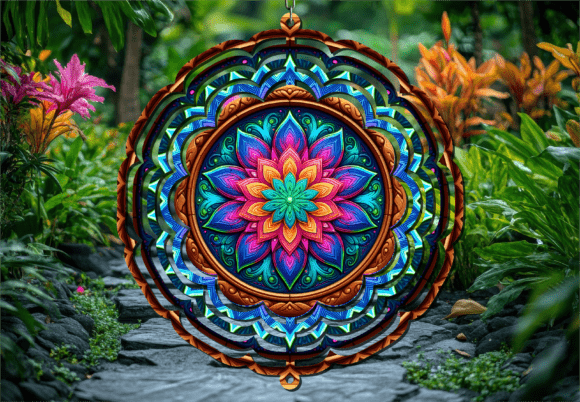 Download Rainbow Chakra Mandala Wind Spinner - Chakra Collection