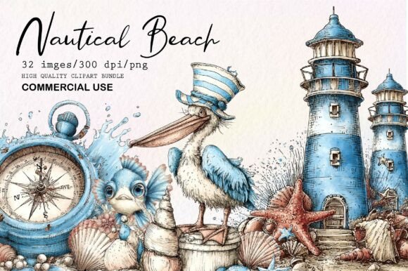 Download Whimsical Nautical Bech PNG Clipart Set - Art Collection