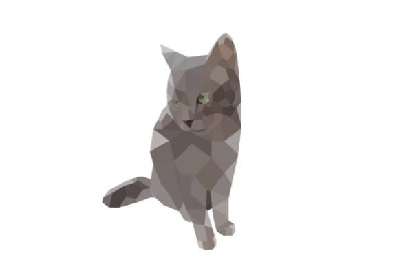 Download Realistic Cat Polygon Art - Art Collection