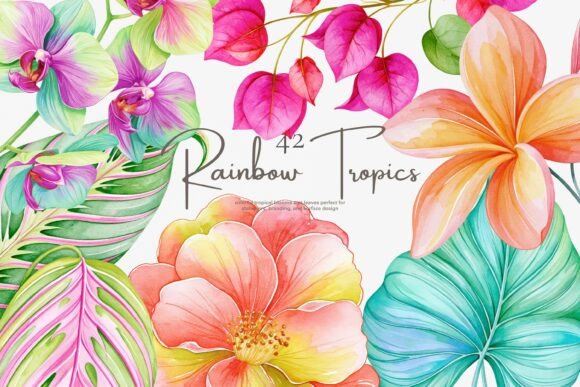 Download Tropical Flower Clipart Set - Art Collection