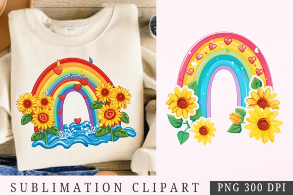 Download Rainbow Sunflower PNG Clipart Design - Art Collection