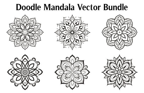 Download Doodle Mandala Vector Clipart Bundle - Art Collection