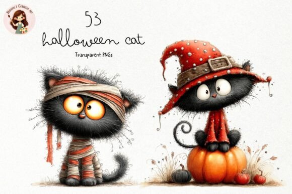 Download Cute Halloween Black Cat PNG Clipart - Art Collection
