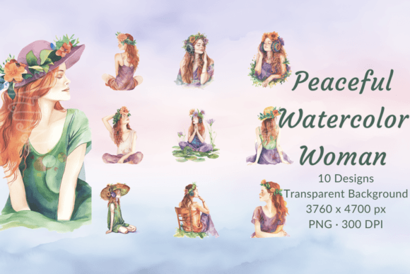 Download Watercolor Woman Relaxation Clip Art Set - Art Collection