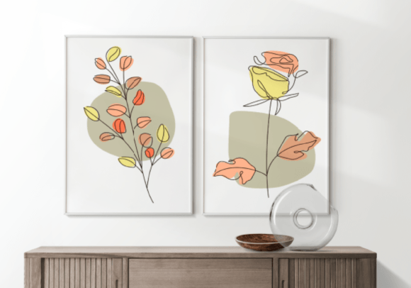 Download Set of Minimalist Flower Boho Wall Art - Art Collection