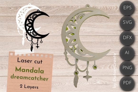 Download 3D Layered SVG, Moon Dream Catcher Art - Art Collection