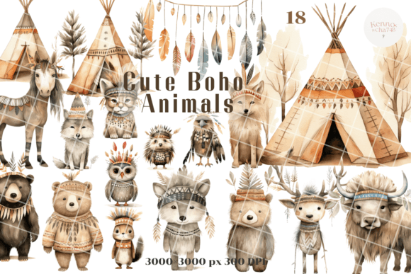Download Bohemian Clipart for Nursery Decor - Art Collection