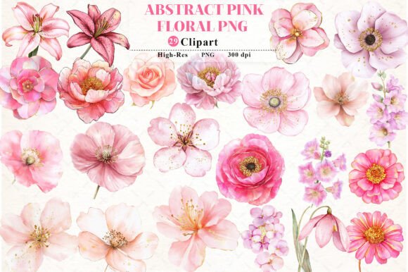 Download Abstract Pink Flower Clipart - Art Collection