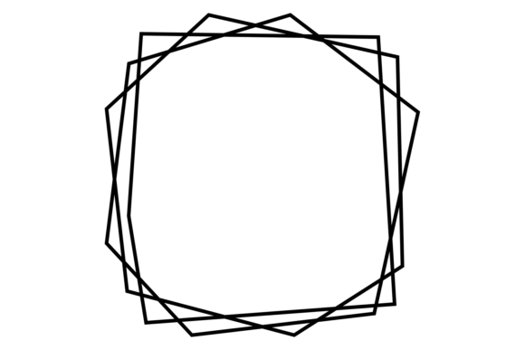 Download Black Line Polygon Frame in Art Deco Sty - Art Collection