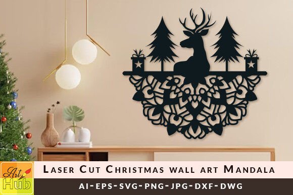 Download Laser Cut Christmas Wall Art Mandala SVG - Art Collection
