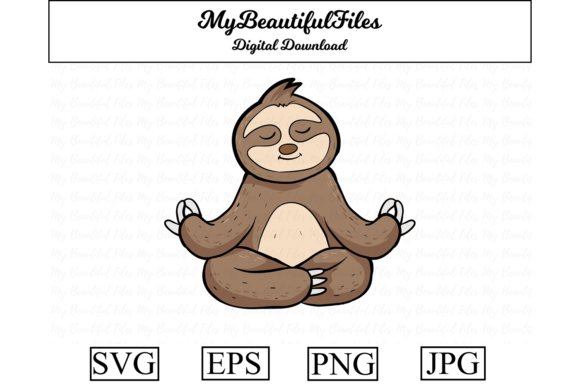 Download Yoga Sloth Meditation Cartoon - Art Collection