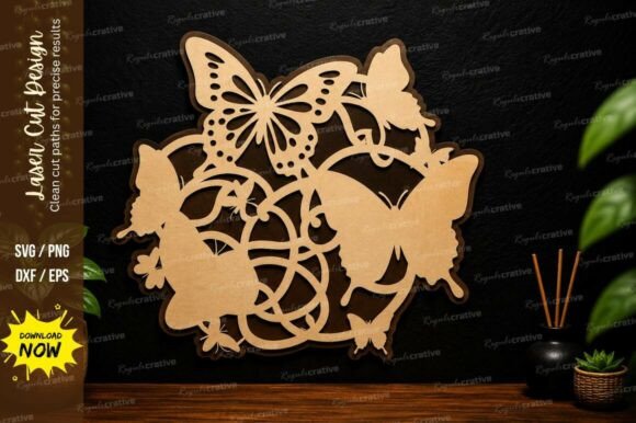 Download Butterfly Circle Art Laser Cut Svg - Art Collection