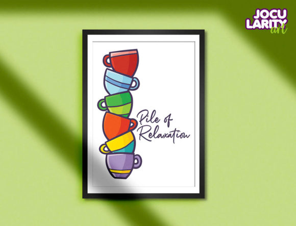 Download Cute Kawai "Pile of Relaxation" Wall Art - Art Collection