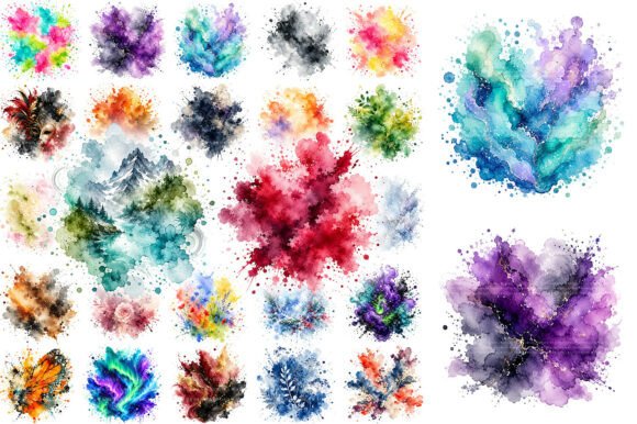 Download 100 Abstract Watercolor Splash Clipart - Art Collection