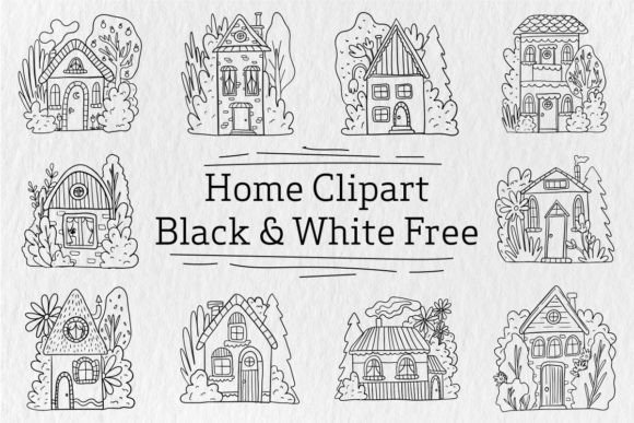 Download Home Clipart Black and White Free - Art Collection