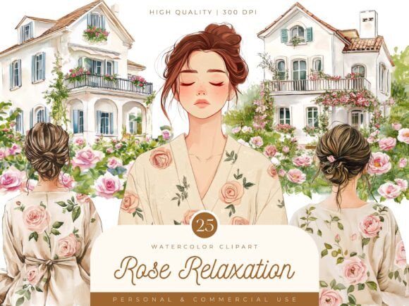 Download Watercolor Rose Relaxation Clipart - Art Collection