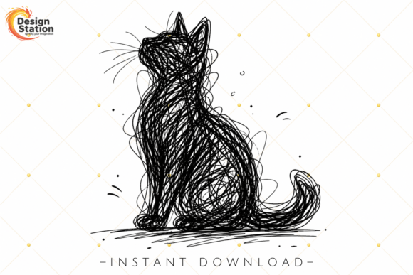 Download Abstract Cat Minimal Line Art PNG - Art Collection