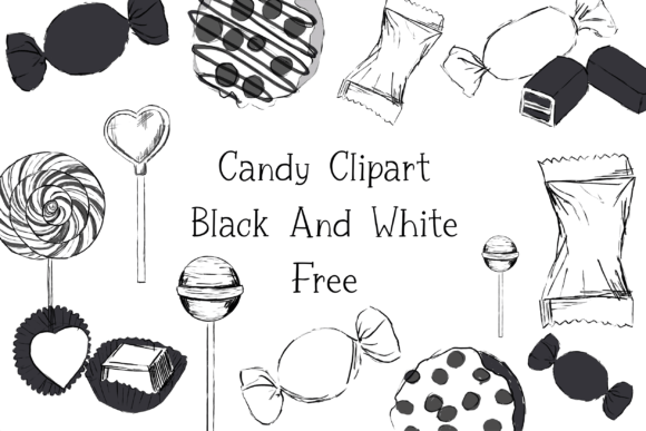 Download Candy Clipart Black and White Free - Art Collection