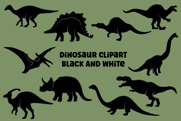 Download Dinosaur Clipart Black and White Free - Art Collection