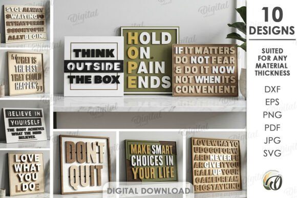 Download 3D Layered Wall Word Art Bundle Lasercut - Art Collection