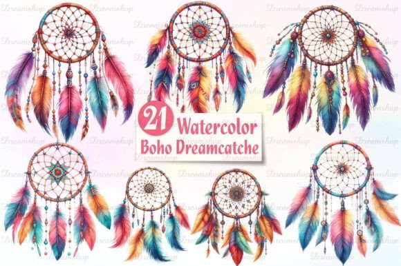 Download Watercolor Boho Dreamcatcher Clipart PNG - Art Collection