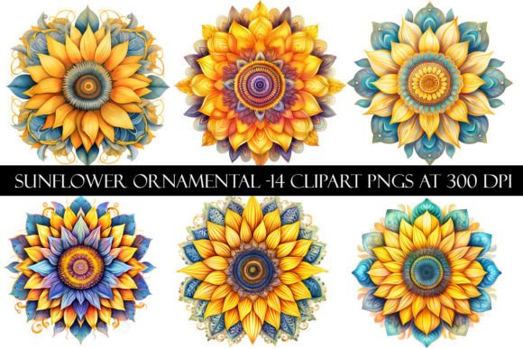 Download Sunflower Ornamental Clipart - Art Collection