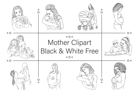 Download Mother Clipart Black &amp; White Free - Art Collection