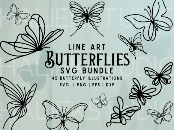 Download Line Art Butterfly SVG Illustrations - Art Collection