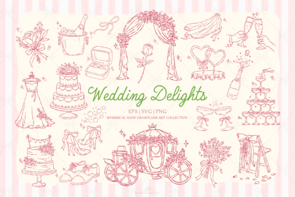 Download Wedding Delights Line Art Clipart - Art Collection