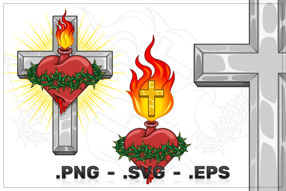 Download Cross with the Sacred Heart of Jesus - Art Collection