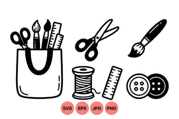 Download Handcrafted Sewing Tools Clipart - Art Collection