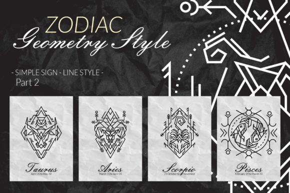 Download Zodiac Sacred Geometry Style Part 2 - Art Collection