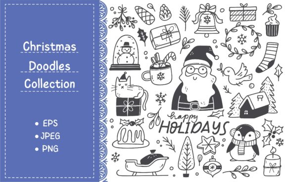 Download Set of Christmas Design Element Doodle - Design element Collection