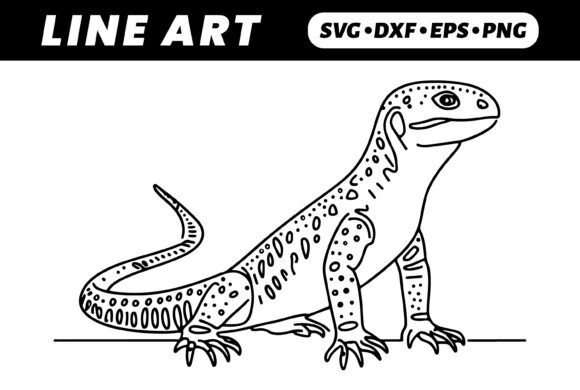 Download Line Art Lizard, Ornate Design, Reptile - Art Collection