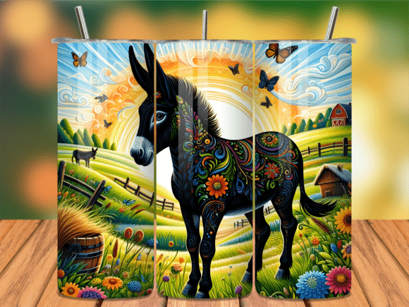 Download Artistic Mandala Donkey Tumbler Wrap - Art Collection