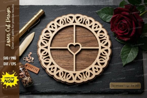Download Heart Mandala Frame Laser Cut Svg - Art Collection
