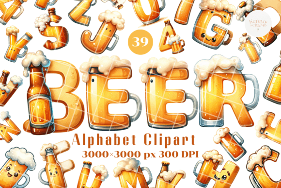 Download A-Z Beer Themed Alphabet Clipart - Craft - Art Collection