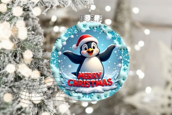 Download 3D Penguin Christmas Round Clipart Png - Art Collection