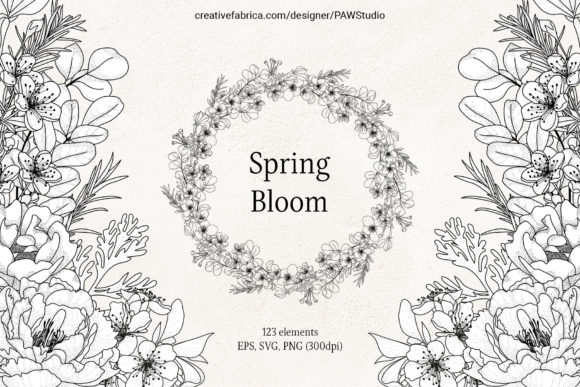 Download Floral LineArt Flower Frame Monogram - Art Collection