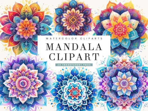 Download Watercolor Mandala Clipart Bundle - Art Collection