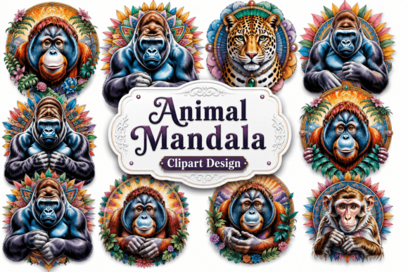 Download Majestic Animal Mandala Clipart Bundle - Art Collection