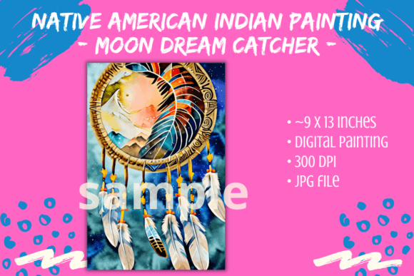 Download American Indian Moon Dream Catcher Art - Art Collection