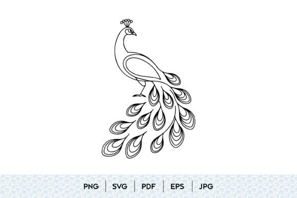 Download Peacock Line Art SVG - Art Collection