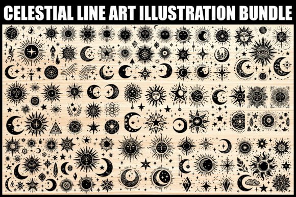 Download Celestial Sun Moon Star Clipart SVG - Art Collection