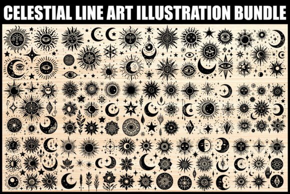 Download Celestial Sun Moon Star Clipart SVG - Art Collection