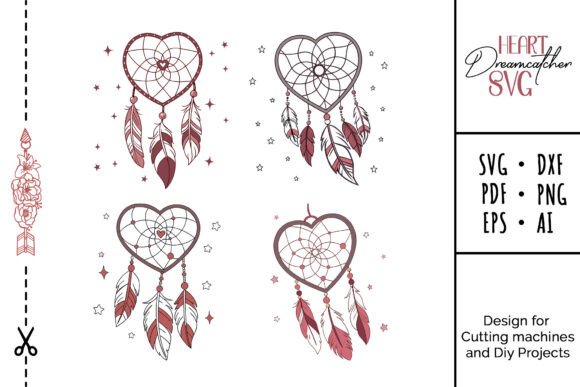 Download SVG Heart Dreamcatcher Cut File - Art Collection