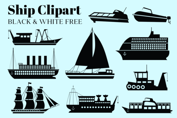 Download Ship Clipart Black &amp; White Free - Art Collection